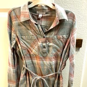 Plaid maternity tunic